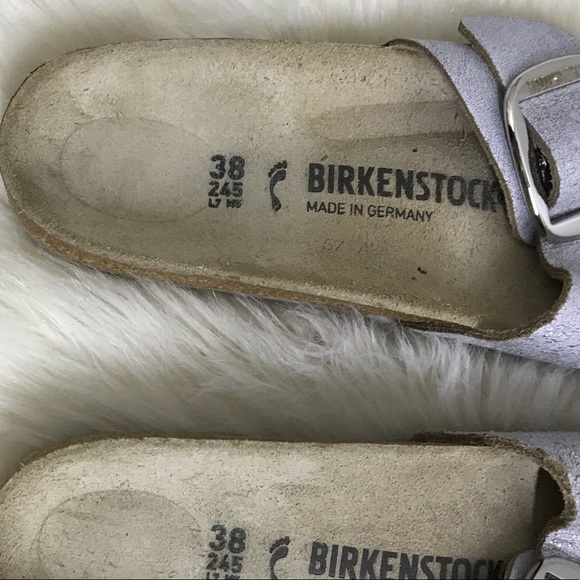 birkenstock Madrid Big Buckle Washed Metallic Blue Silver size 38 - Picture 10 of 15